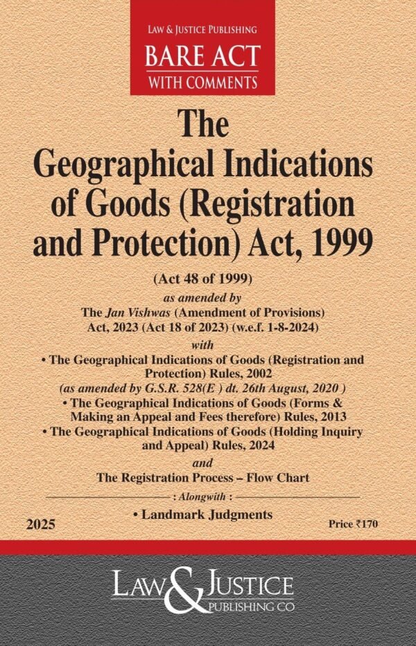 LJP's Geographical Indications of Goods (Registration and Protection) Act, 1999 Edition 2026