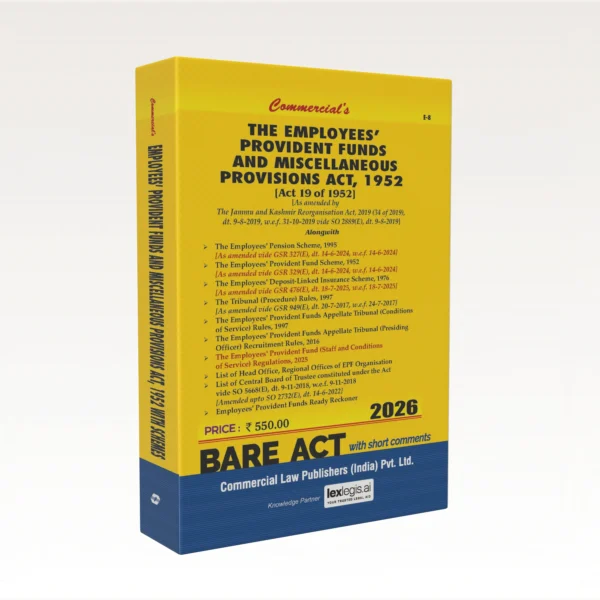 Commercial's Employees' Provident Funds and Miscellaneous Provisions Act, 1952 Edition 2026