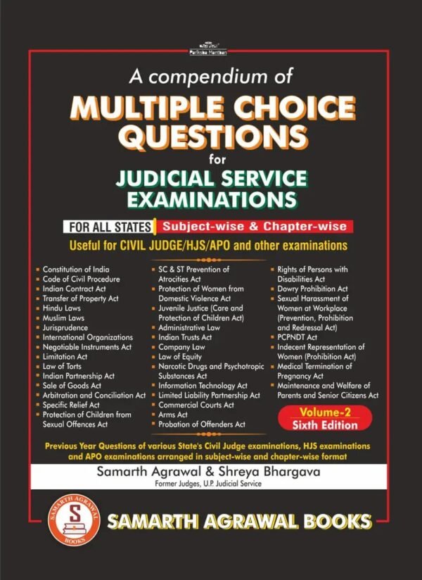 Pariksha Manthan's Compendium of Multiple Choice Questions for Judicial Service Examinations by Samarth Agrawal Volume 2 Edition 2026-27