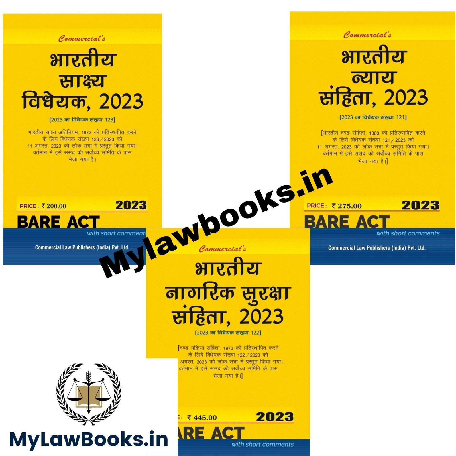 Commercial's Combo Of 3 Bareacts The Bharatiya Nyaya Sanhita Bill, 2023 ...