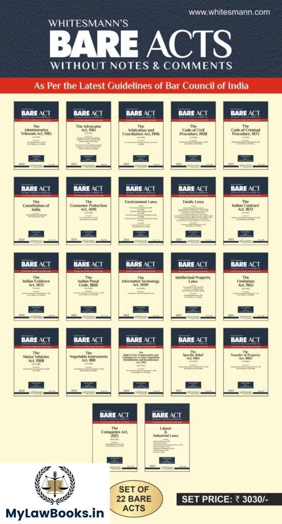 Whitesmann’s Bare Acts for AIBE Exam (22 Bare Acts) 2024 Edition