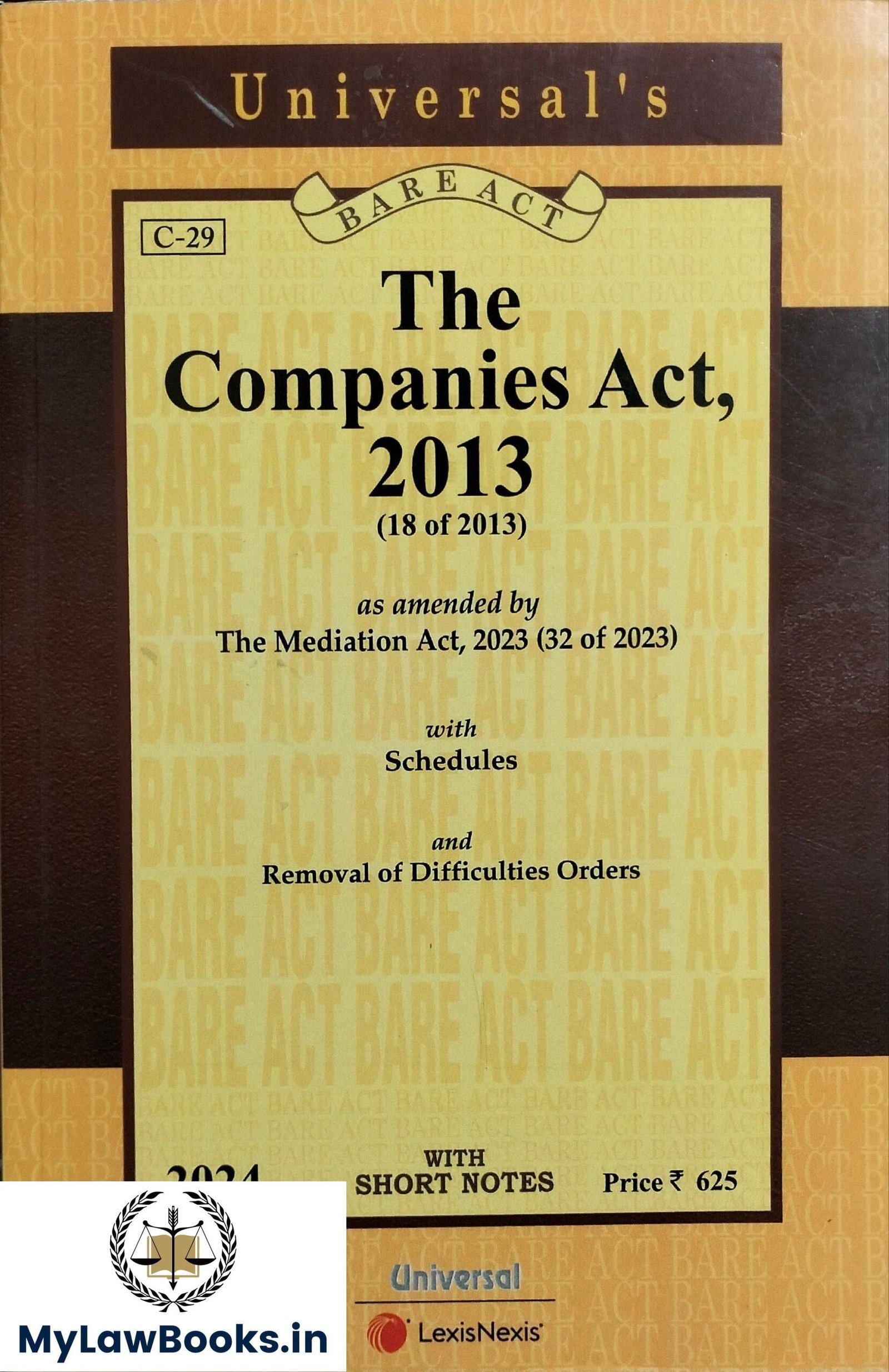 The Companies Act, 2013 (Bare Act) 2025 Edition MyLawBooks.in