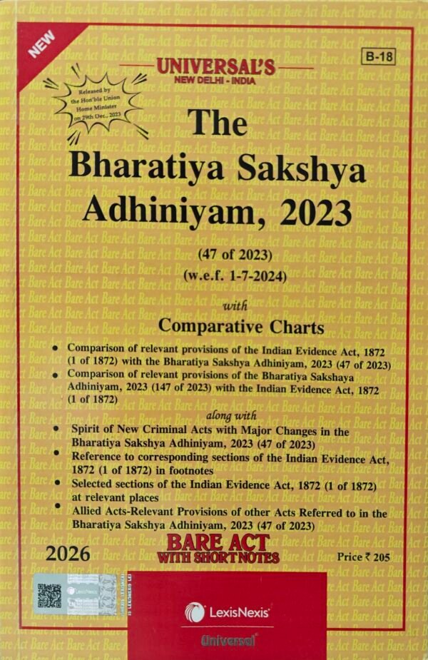Universal's The Bharatiya Sakshya Adhiniyam, 2023 (47 of 2023) (BSA) Edition 2026