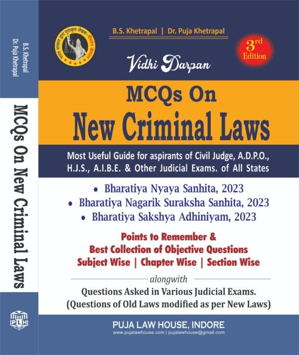 PLH's Vidhi Darpan - Multiple Choice Questions (MCQ) On New Criminal Laws BNS, BNSS & BSA by B.S. Khetrapal | Dr. Puja Khetrapal Edition 2026