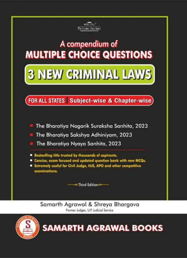 Pariksha Manthan's A Compendium of Multiple Choice Questions on 3 New Criminal Laws by Samarth Agrawal 2026-27