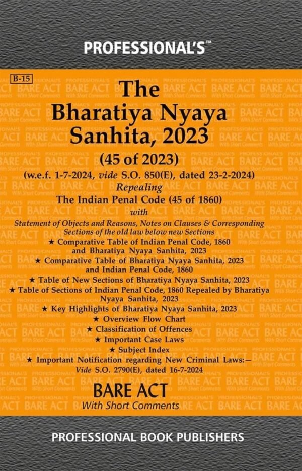 Professional's The Bharatiya Nyaya Sanhita, 2023 (45 of 2023) Edition 2026