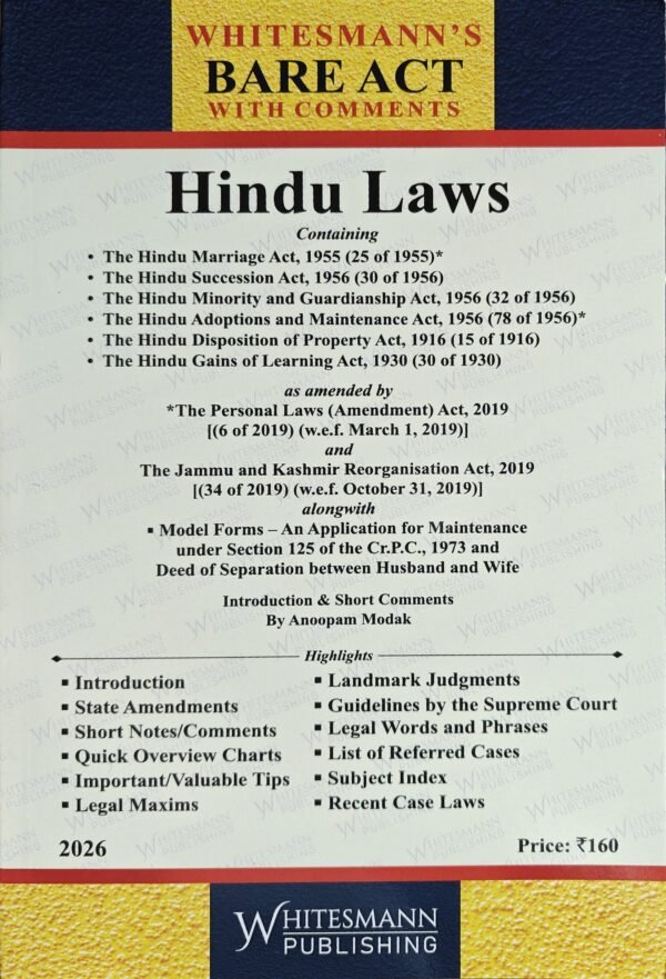 Whitesmann's Hindu Laws Edition 2026