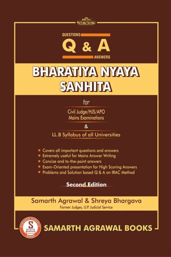 Pariksha Manthan’s Questions and Answers: Bharatiya Nyaya Sanhita by Shreya Bhargava and Samarth Agrawal Edition 2026