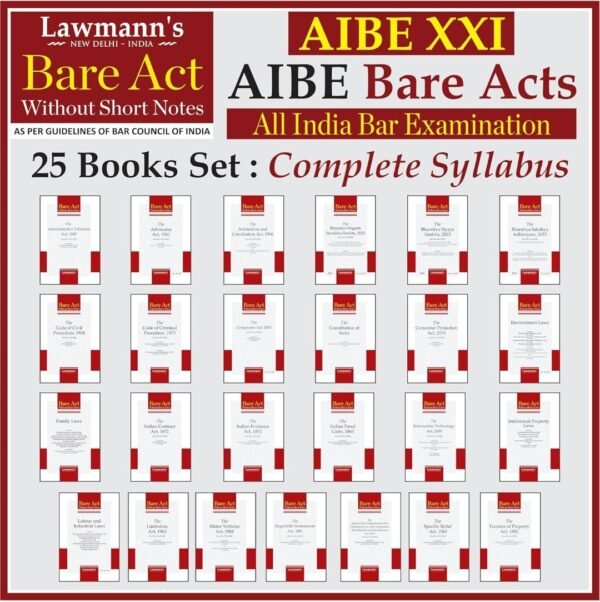 Lawmann's Bare Acts Without Notes/Comments for AIBE Exam including  BNS, BNSS, BSA (25 Bare Acts) Edition 2026