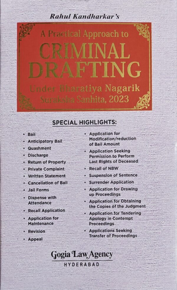 Gogia Law Agency's A Practical Approach to Criminal Drafting Under BNSS 2023 by Rahul Kandharkar Edition 2025