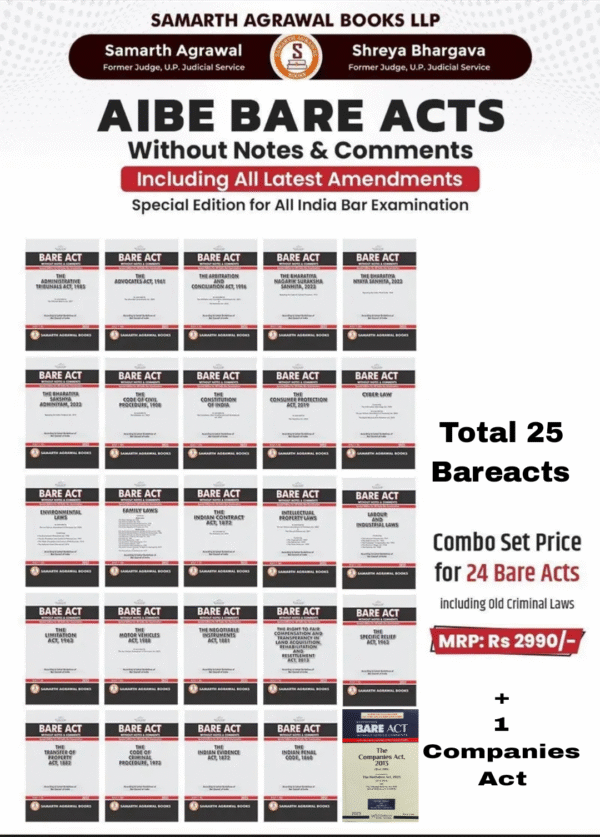 Samarth Agarwal's Bare Acts for AIBE Exam (24 Bare Acts) 2025 Edition by Pariksha Manthan + 1 Companies Act (Other Publications) [Total 25 Bareacts]