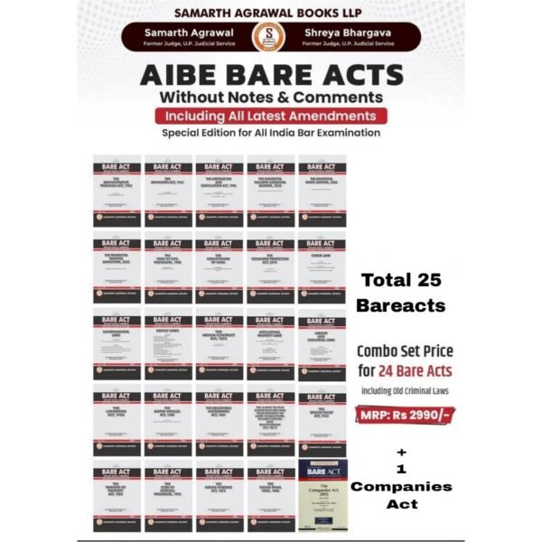 Samarth Agarwal's Bare Acts for AIBE Exam (24 Bare Acts) 2025 Edition by Pariksha Manthan + 1 Companies Act (Other Publications) [Total 25 Bareacts]