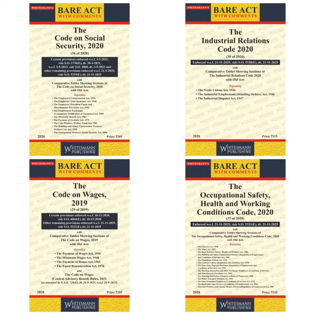 Whitesmann's New Labour Code Bare Acts Combo- Includes Code On Social ...