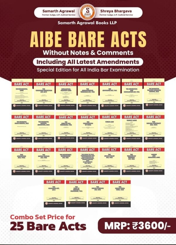Samarth Agarwal's Bare Acts for AIBE Exam (25 Bare Acts) 2026 Edition by Pariksha Manthan