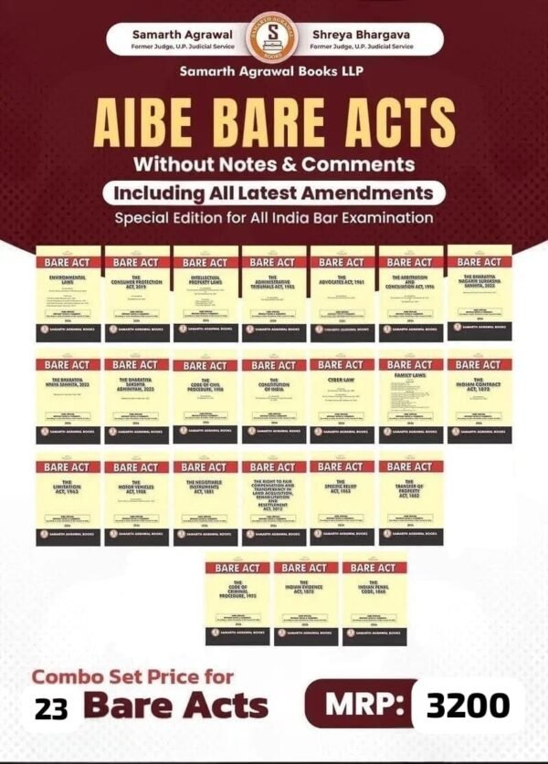Samarth Agarwal's Bare Acts for AIBE Exam (23 Bare Acts) 2026 Edition by Pariksha Manthan