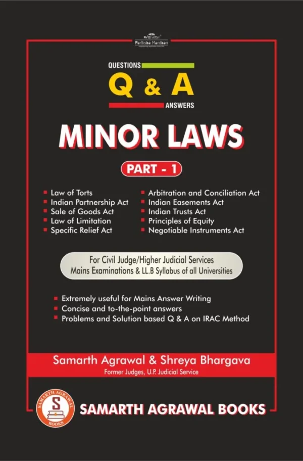 Pariksha Manthan’s Questions and Answers: Minor Laws [Part 1] by Shreya Bhargava and Samarth Agrawal Edition 2026