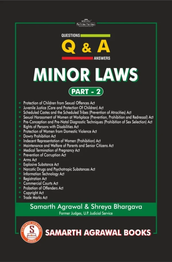 Pariksha Manthan’s Questions and Answers: Minor Laws [Part 2] by Shreya Bhargava and Samarth Agrawal Edition 2026